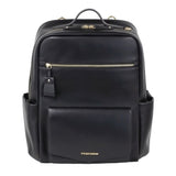 Peek-A-Boo Vegan Leather Diaper Bag Backpack in Black