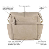 Peek-A-Boo Vegan Leather Convertible Hobo Backpack in Latte
