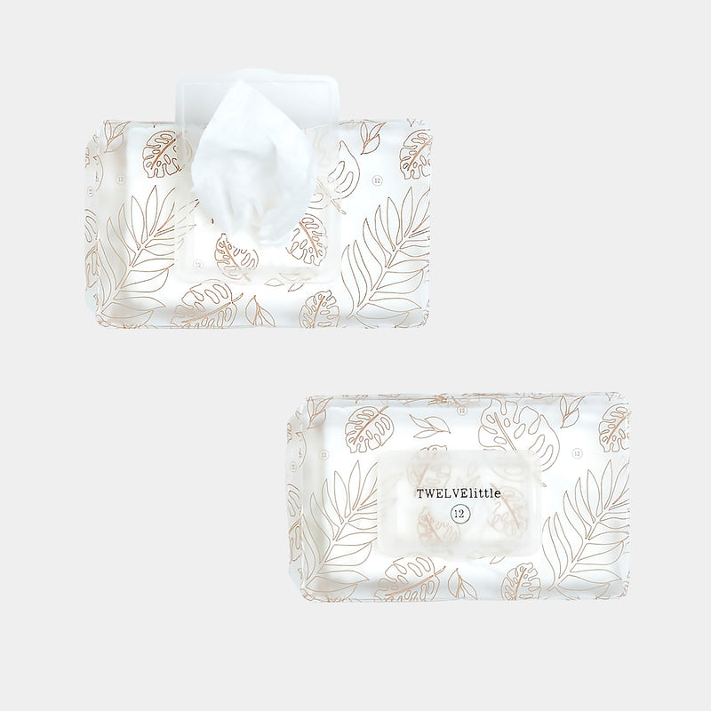 Refillable Baby Wipe Pouch in Leaf Print