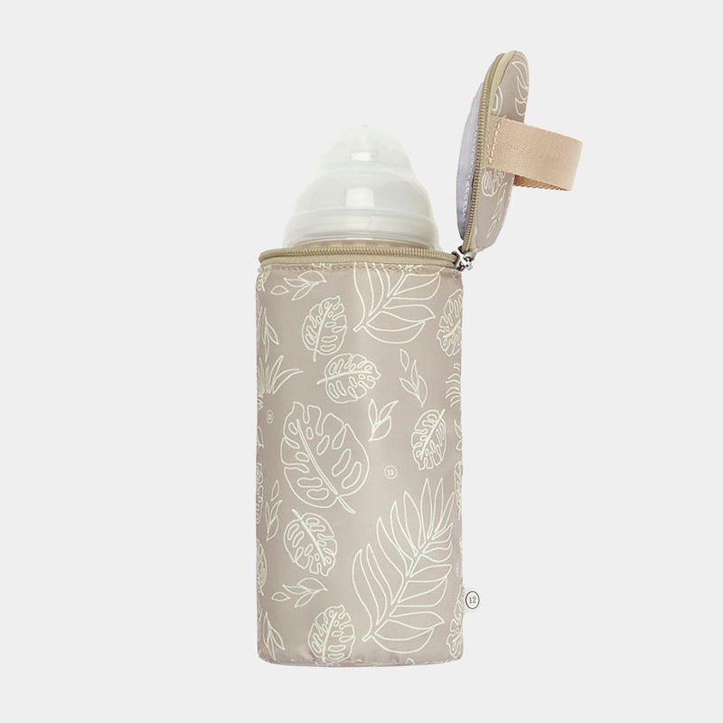 Insulated Bottle Pouch in Leaf Lining