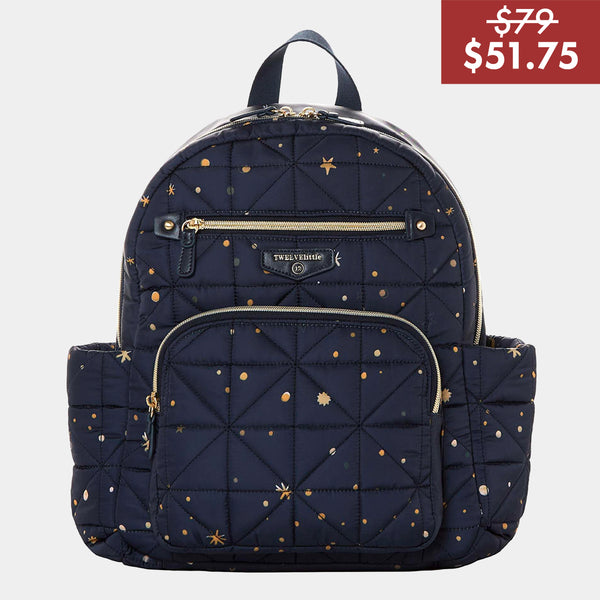 Little Companion Diaper Bag Backpack in Midnight Print 2.0