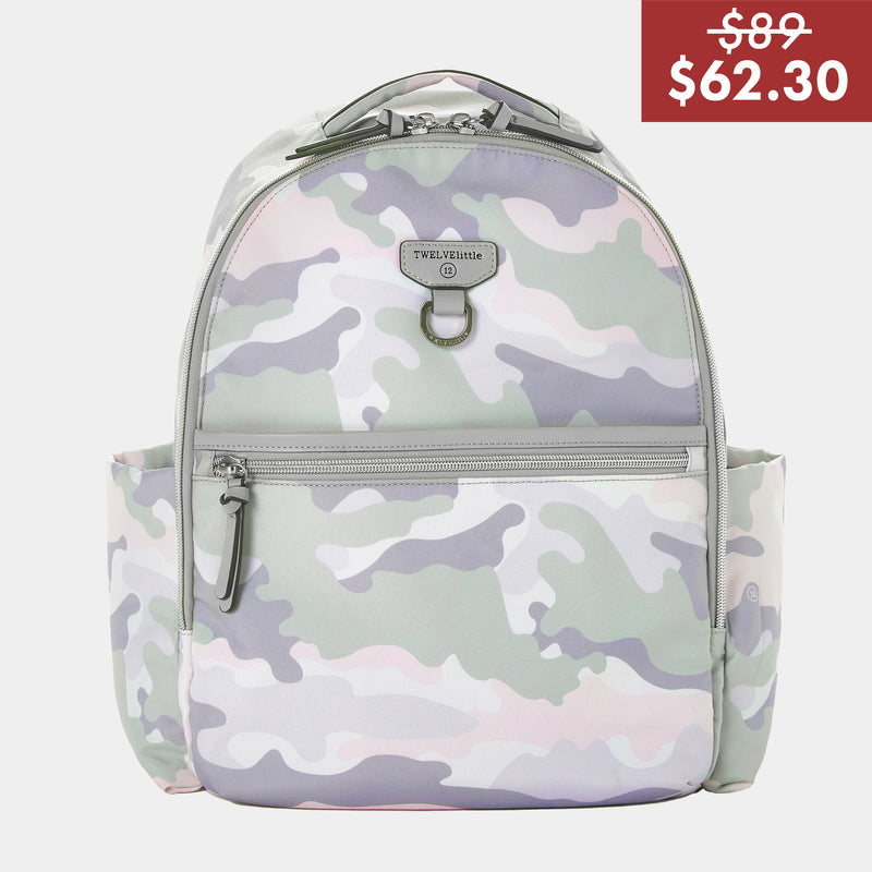 Midi-Go Diaper Bag Backpack in Blush Camo