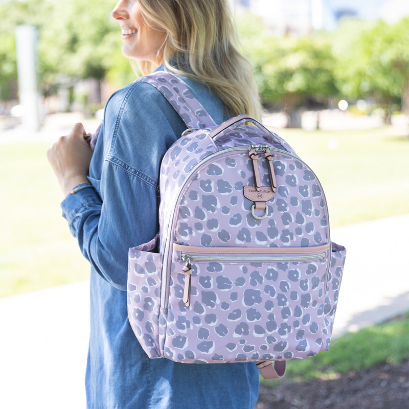 Midi-Go Diaper Bag Backpack in Pink Leopard – TWELVElittle