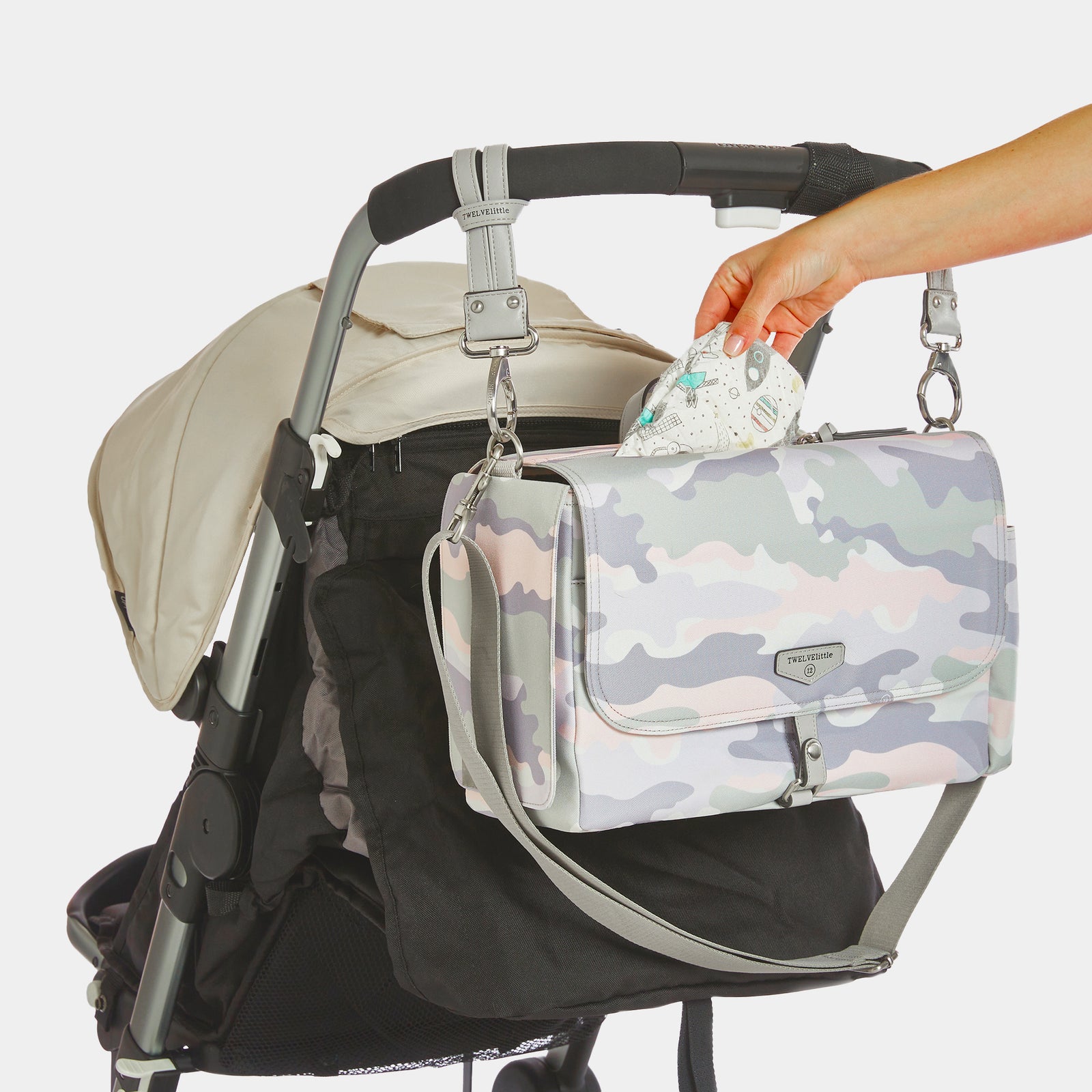 TWELVElittle On The Go Stroller Caddy Blush Camo