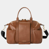 Peek-A-Boo Vegan Leather Diaper Bag Satchel 2.0 in Toffee