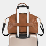 Peek-A-Boo Vegan Leather Diaper Bag Satchel 2.0 in Toffee