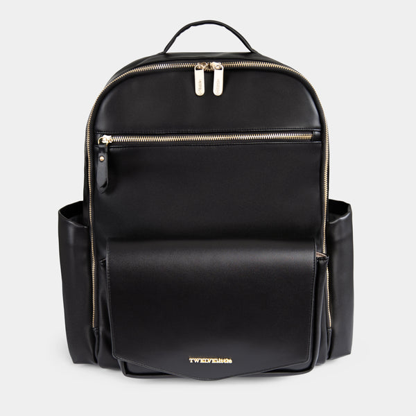 ***PREORDER*** Peek-A-Boo Vegan Leather Diaper Bag Backpack 2.0 in Black