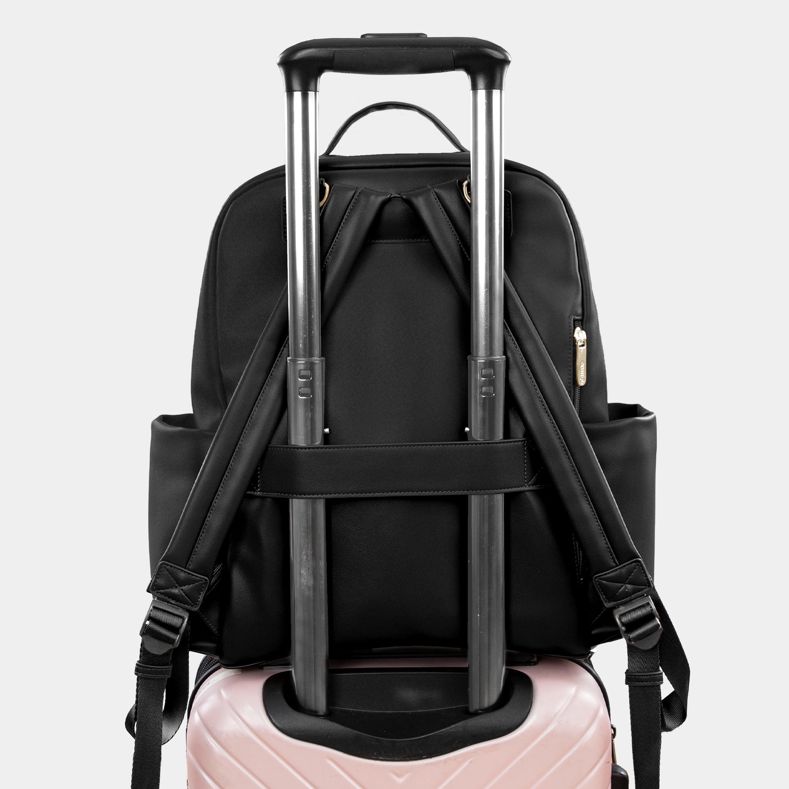 [BEENTRILL]★ABLO VEGAN LEATHER BACKPACK Laptop Backpack Vegan Leather Black Backpack MUSINSA