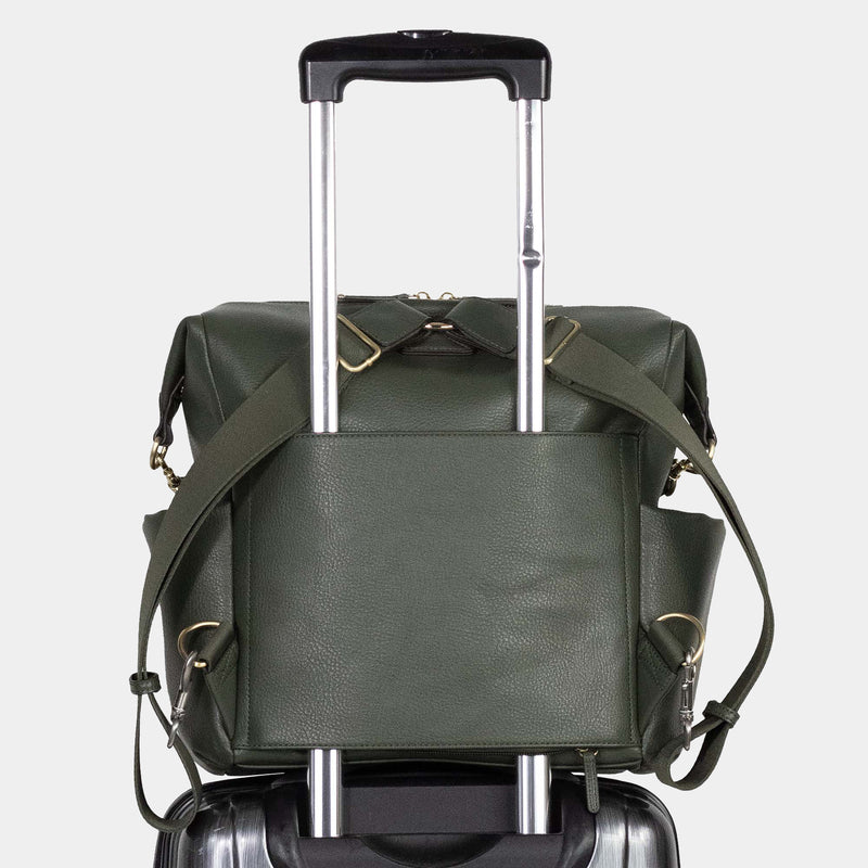 Peek-A-Boo Vegan Leather Convertible Hobo Backpack in Olive – TWELVElittle