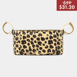 Peek-A-Boo Vegan Leather Stroller Caddy in Leopard