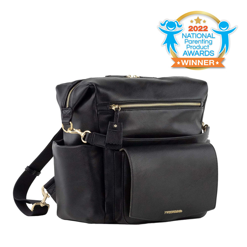 The Mini Convertible Water Resistant Faux Leather Diaper Bag