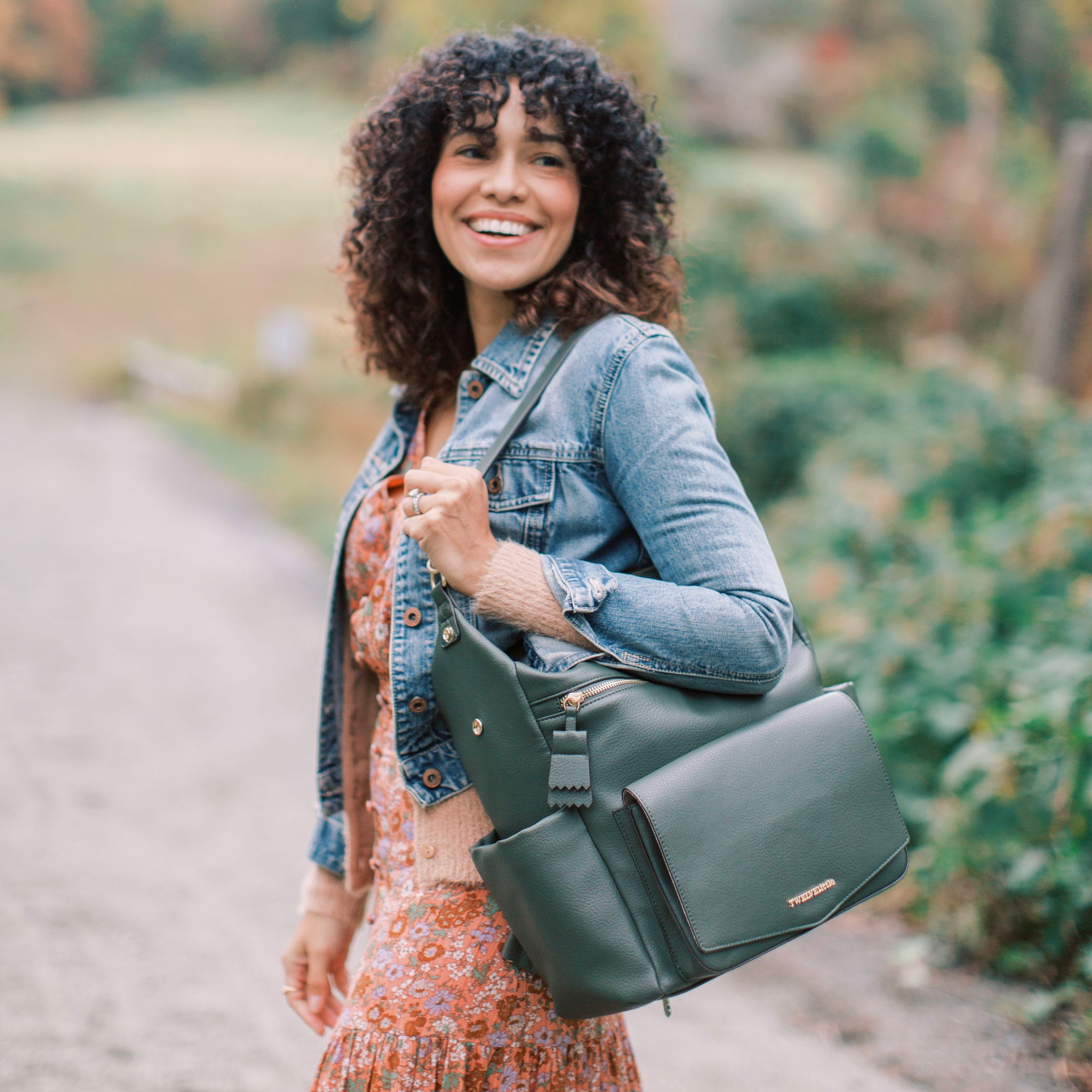 PeekABoo Vegan Leather Convertible Hobo Backpack in Olive TWELVElittle