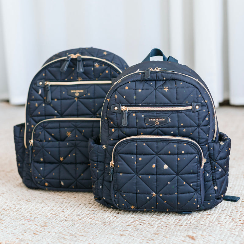 Little Companion Diaper Bag Backpack in Midnight Print 2.0